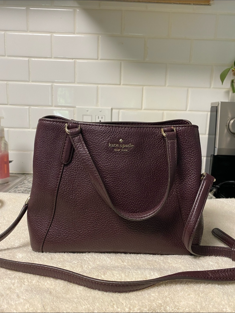 kate spade Pebbled Leather- plum shoulder bag